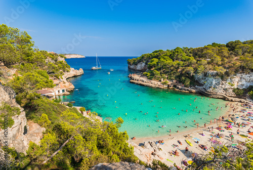Mediterranean Sea Beach Cove Cala Llombards Majorca Spain © vulcanus