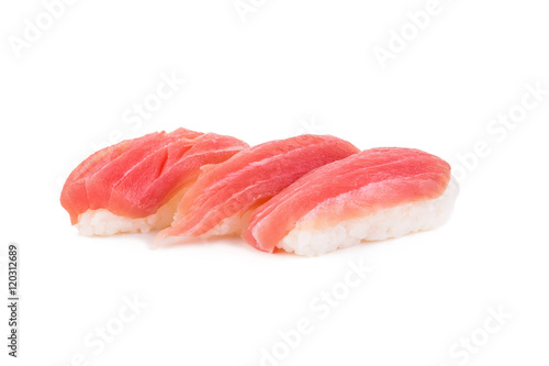 Tuna sushi isolated on white