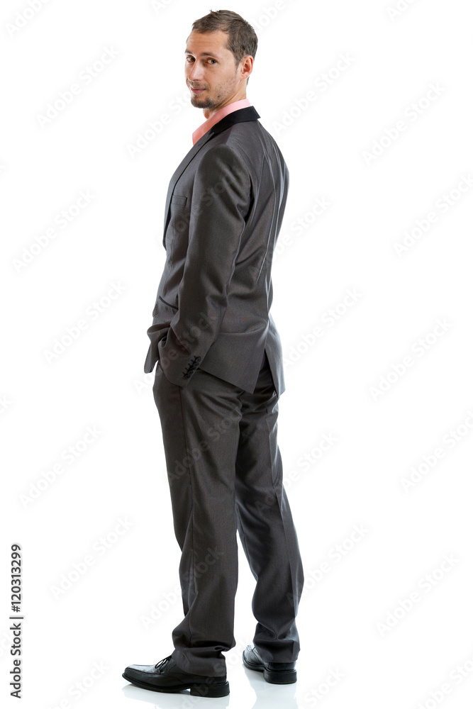 Full length suit tie businessman standing Full length suit tie businessman standing