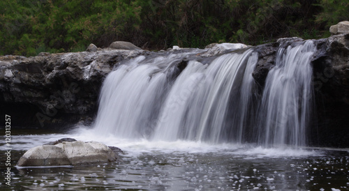 Smooth waterfall rocks