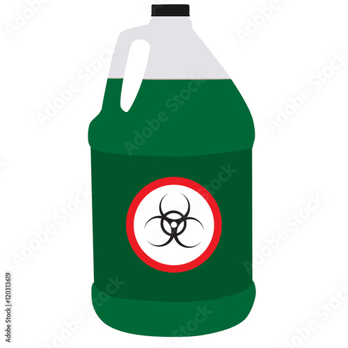 Bottle with biohazard symbol