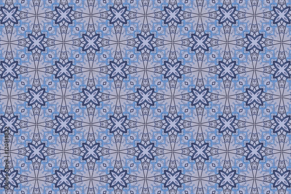 Ornament with black patterns on a gray-blue background. 16
