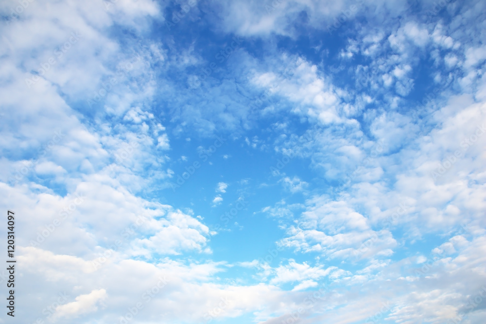 Bright blue sky with white clouds Bright blue sky with white clouds