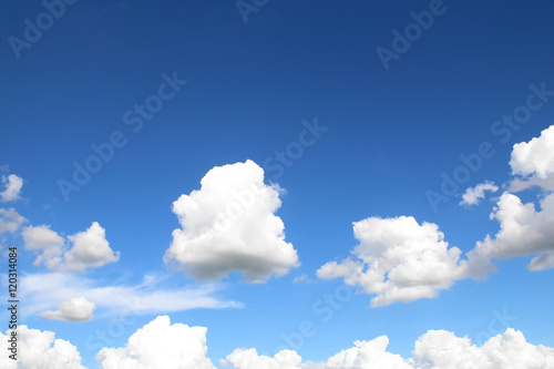 white clouds in the blue sky background
