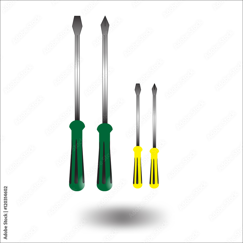 Realistic green screwdriver icon Vector Illustration EPS10. Realistic green screwdriver icon Vector Illustration EPS10.