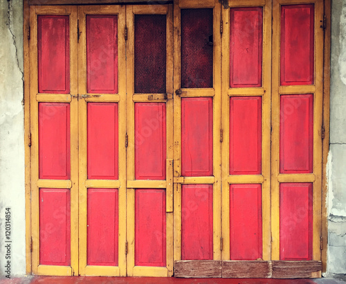 Old wooden door front view