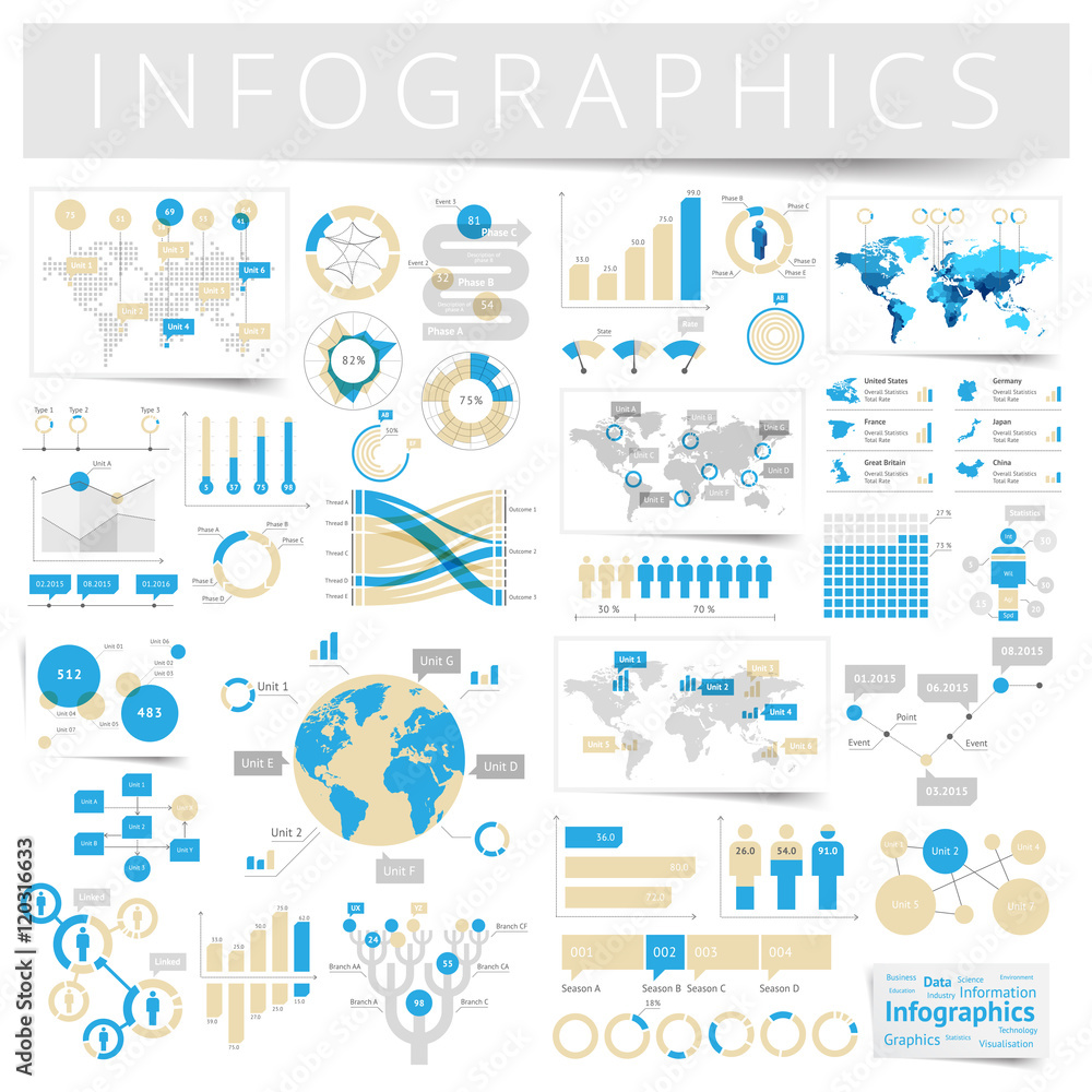 Set of infographics design elements Set of infographics design elements