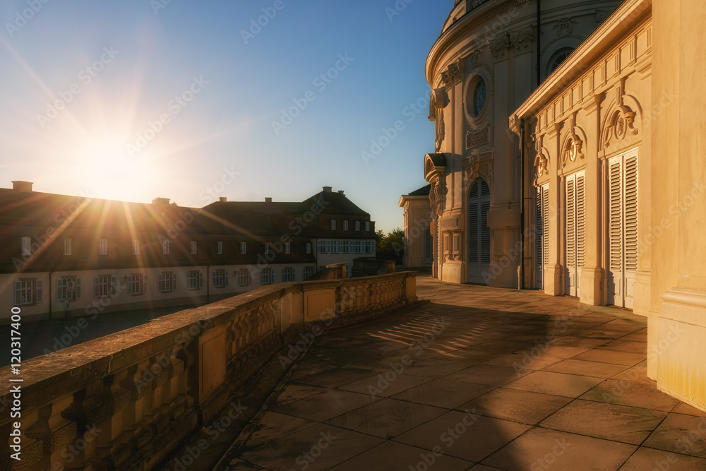Obraz premium Sunset at Solitude Palace at Stuttgart