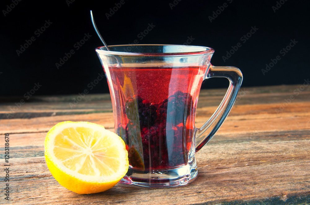 Warming drink with berries and honey