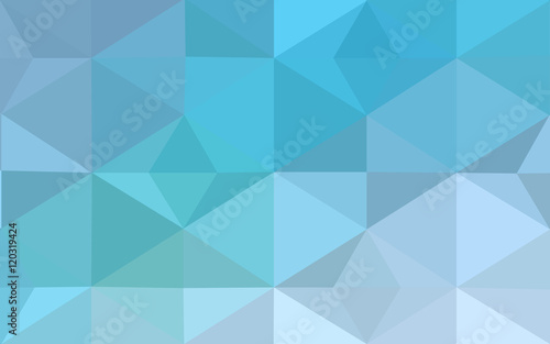 Blue polygonal design pattern, which consist of triangles and gradient in origami style.