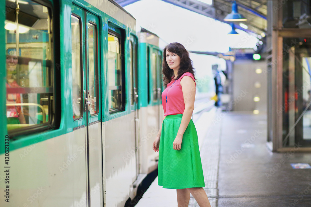 Young woman in Parisian underground