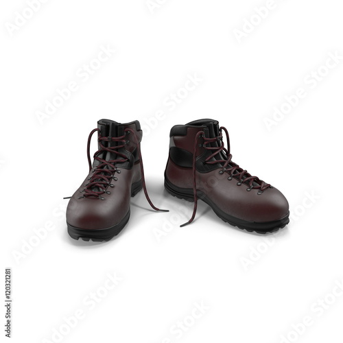 Hiking boots isolated on white 3D Illustration