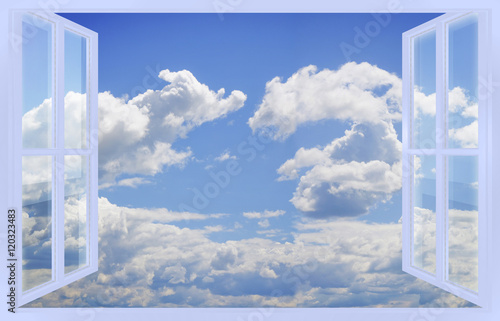 Cloudy sky view from the window - concept image