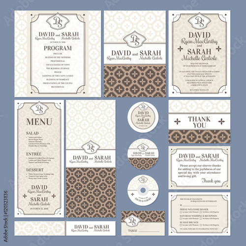 Set of wedding cards