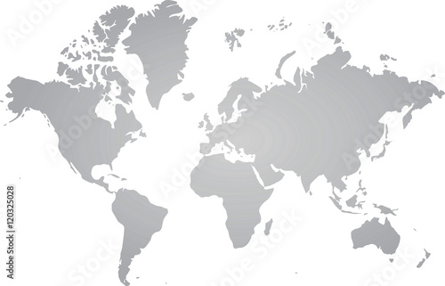 Grey world map vector