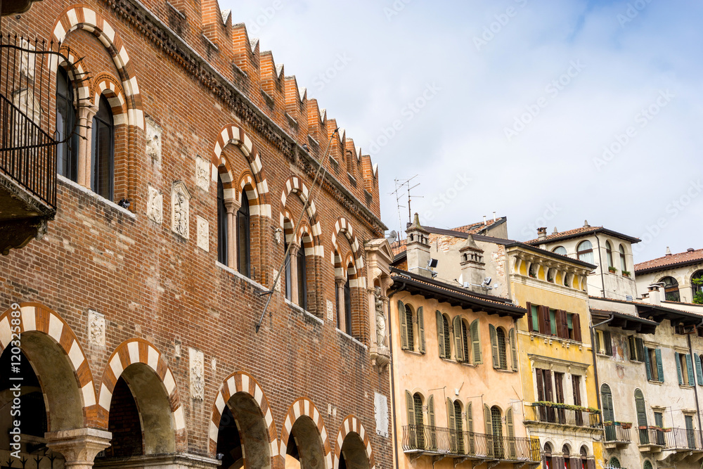 Beautiful street view of  Verona center which is a world heritag