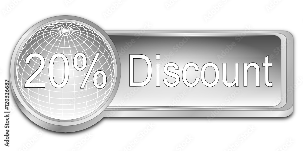 20% Discount button - 3D illustration Stock Vector | Adobe Stock