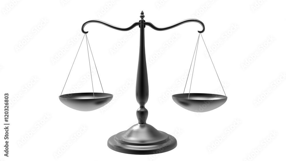 3D rendering of balance scale 3D rendering of balance scale