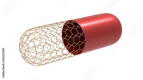 Canvas Print 3D Concept Illustration of nano structure medicine capsule 7
