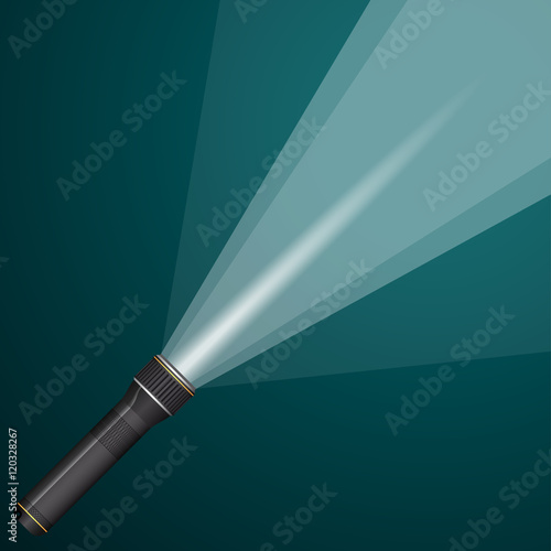 A beam of light from a flashlight.