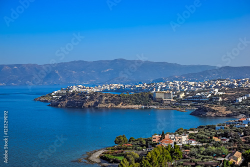 Town of Agios Nikolaos and the Mirabello Bay. Crete