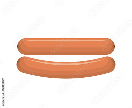 meat sausage barbecue fast food. vector illustration