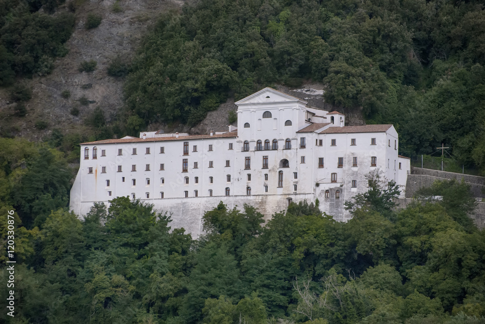 Abbey of St. Michel Arcangelo from Monticchio village
