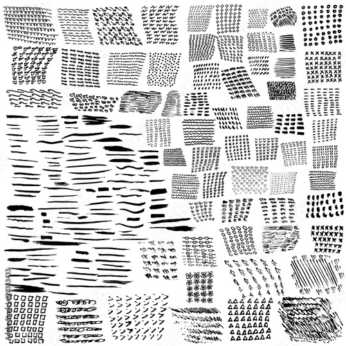 Vector pack of textures and strokes and textures for digital bru