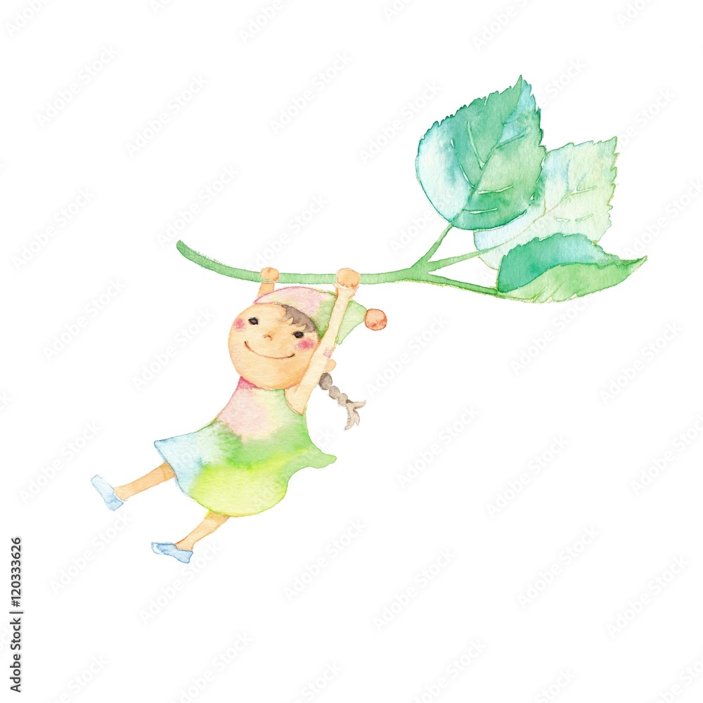葉っぱと小人 おてんばさん Stock イラスト Adobe Stock