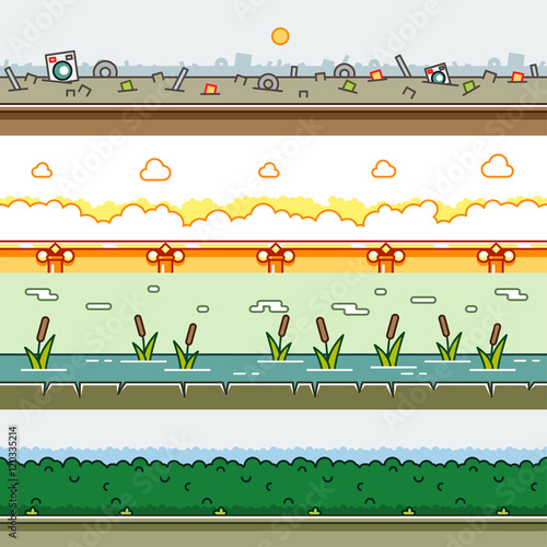 Parallax backgrounds for video games set 14