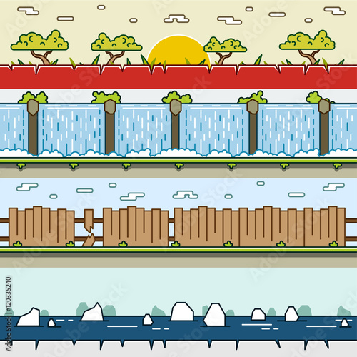 Parallax backgrounds for video games set 17