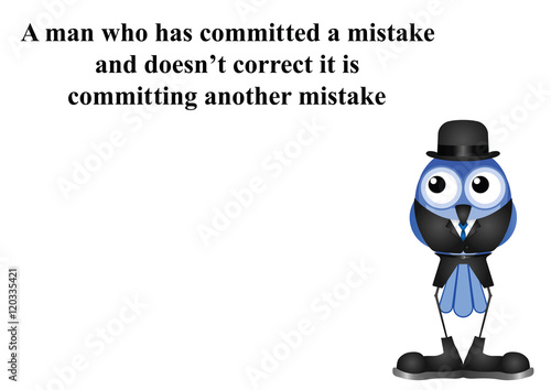 Man committing a mistake proverb  photo