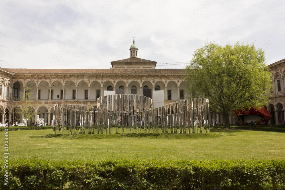 Garden of the Public University of Milan, set up during the period of Design Week in the city