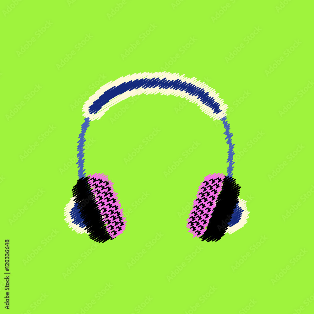 flat vector icon design collection music headphones flat vector icon design collection music headphones