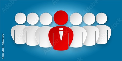 team leader paper cut vecotr concept / Anführer Arbeitsgruppe Vektor Konzept