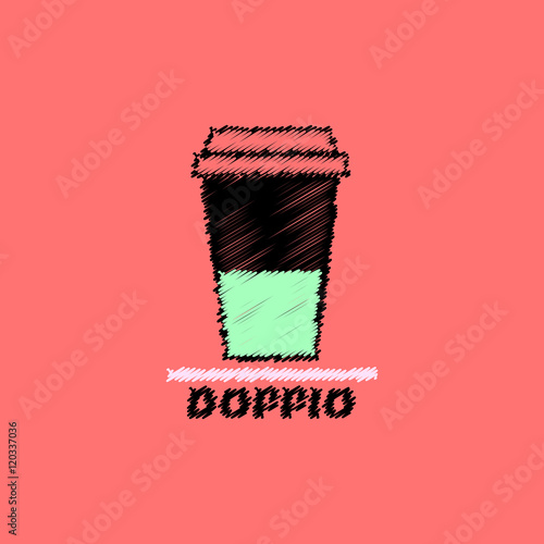 flat vector icon design collection doppio to go