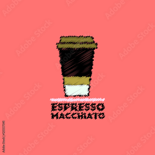 flat vector icon design collection espresso macchiato to go