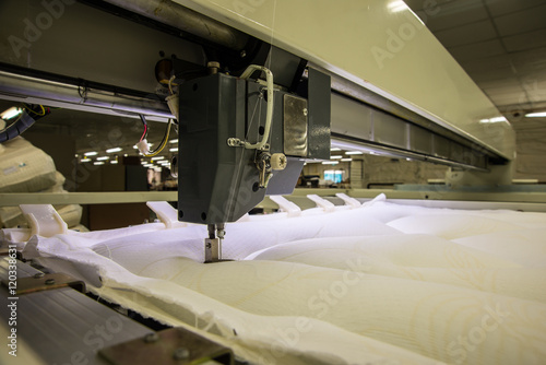 Industrial big embroidery machine on textile