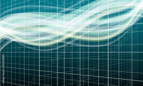 Vector abstract background with grids and waves