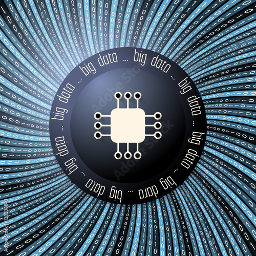 Colored vector abstract background and binary code and the words