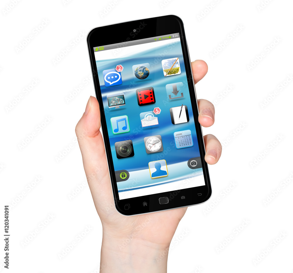 Woman hand with mobile phone 3D rendering Woman hand with mobile phone 3D rendering