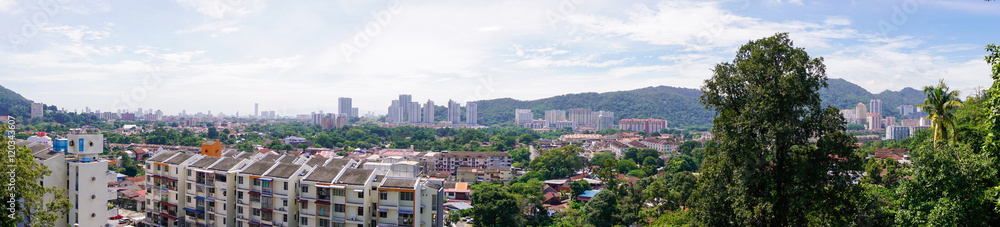 Panorama of Georgetown city on Penang island, Malaysia Panorama of Georgetown city on Penang island, Malaysia