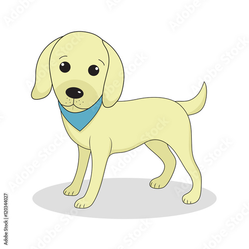 Labrador, cute dog. Cute white puppy. Isolated on white background. Vector illustration