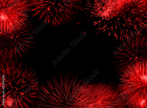 Red fireworks frame