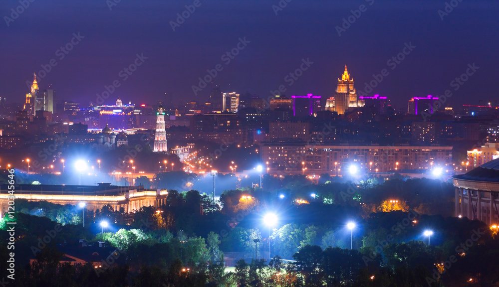 Moscow panorama twilight