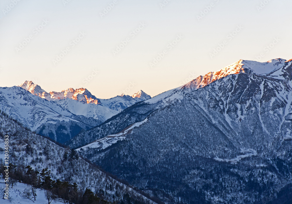 Mountains winter morning