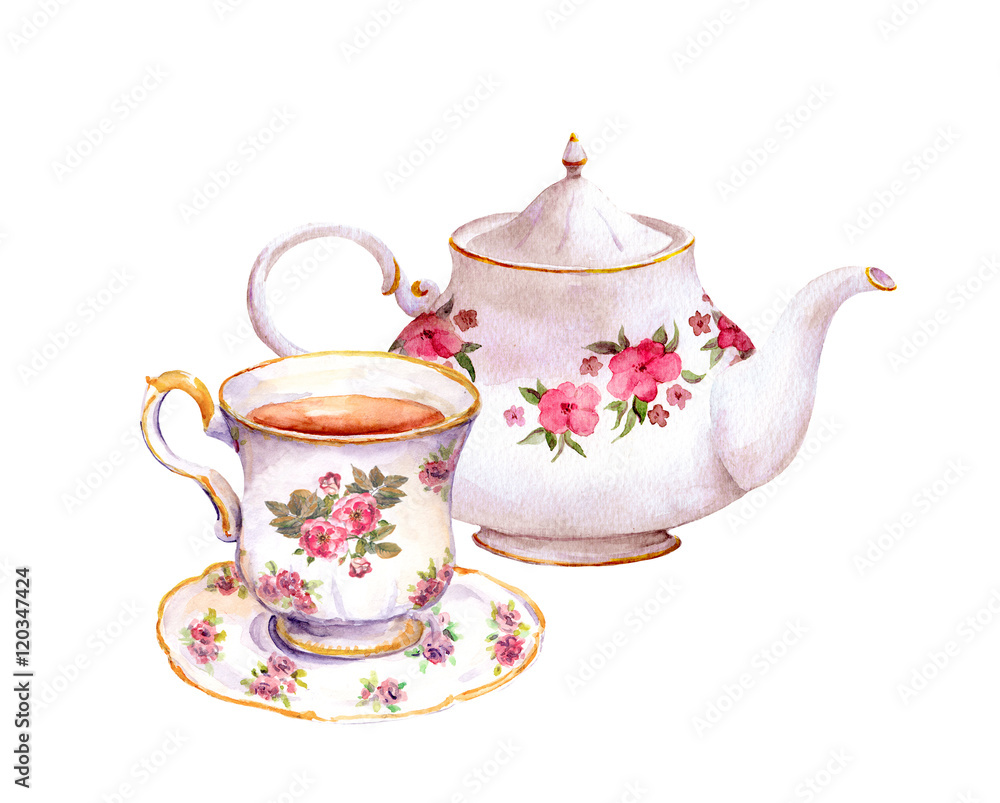 Fancy Tea Cups Clip Art