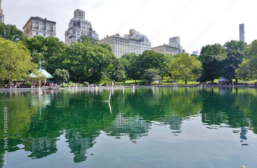 Scenic view of Central Park with New York buildings in the background Scenic view of Central Park with New York buildings in the background