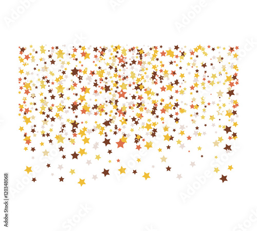 gold stars confetti explosion. festival party decoration. vector illustration