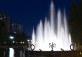 Fountain night city